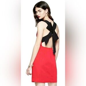Kate Spade Vibrant Red Mini Dress with Bow Size 6